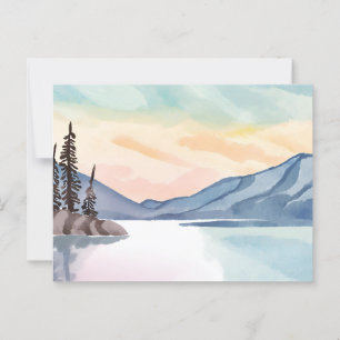Misty Mountains   Lake Tahoe Watercolor Postcard