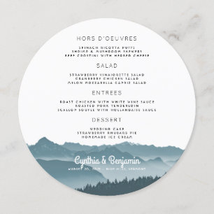 Misty Mountains Round Mariage Menu Modèle