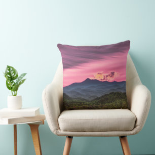 Misty mountaintop throw pillow
