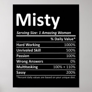 Misty Nutrition Personalized Name Funny Christmas  Poster