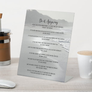 Misty Ocean Beach Do It Anyway Pedestal Sign