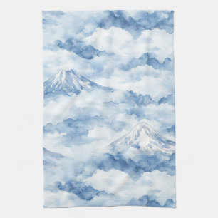 Misty Peaks – Watercolor Mountain Landscape (10) Kitchen Towel