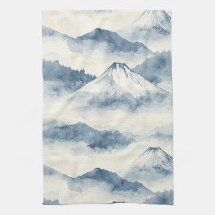 Misty Peaks – Watercolor Mountain Landscape (9) Kitchen Towel