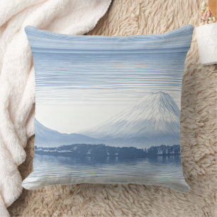 Misty Peaks – Watercolor Mountain Landscape Throw Pillow