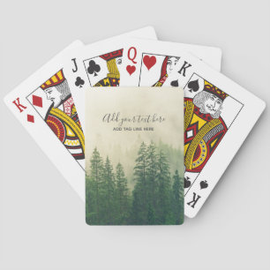 Misty Pine Forest Trees Custom Keepsake Playing Cards