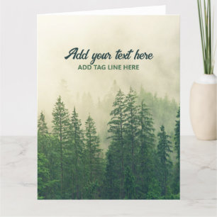 Misty Pine Forest Trees Custom Keepsake Thank You Card