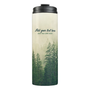 Misty Pine Forest Trees Custom Keepsake Thermal Tumbler