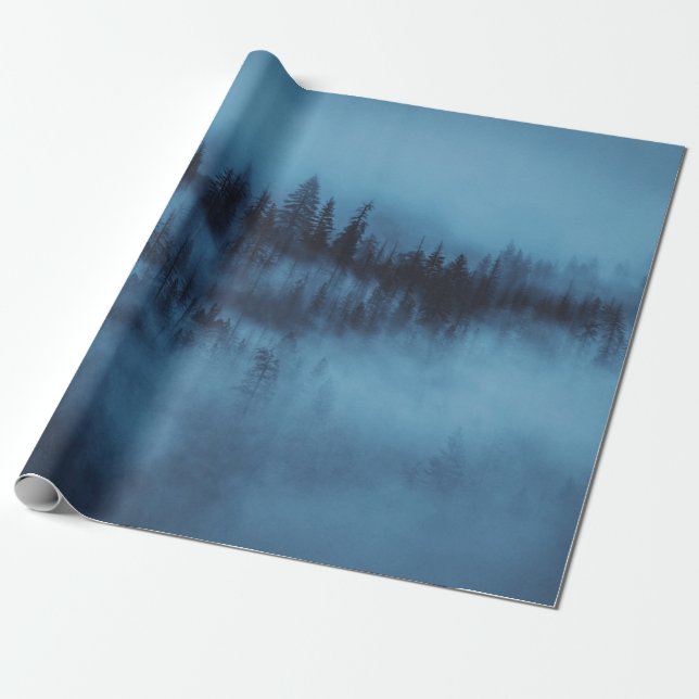 MISTY PINE FOREST WRAPPING PAPER (Unrolled)