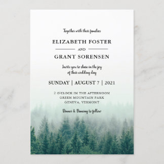 Misty Pines Modern Wedding Invitation