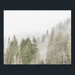 Misty Pines Poster<br><div class="desc">Ring in the holiday season with the cozy aesthetic of misty pines against a white winter sky.</div>