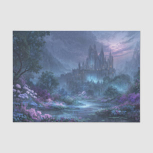 Misty Purple Floral Gothic Spire Castle Tissue Paper