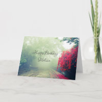 Misty Railroad Tracks Scenic Photo Birthday