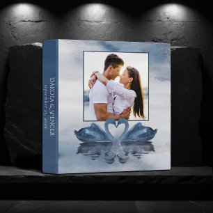 Misty Reflections   Dusty Blue Swan Heart Album Binder