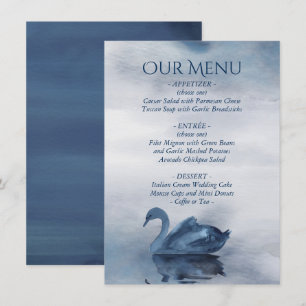 Misty Reflections Dusty Blue Swan Lake Reception Menu