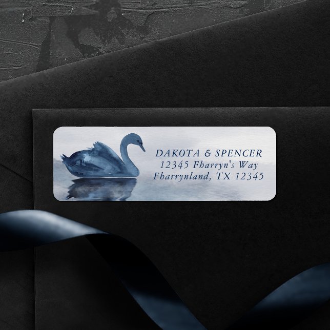 Misty Reflections | Dusty Blue Swan Return Address (Creator Uploaded)