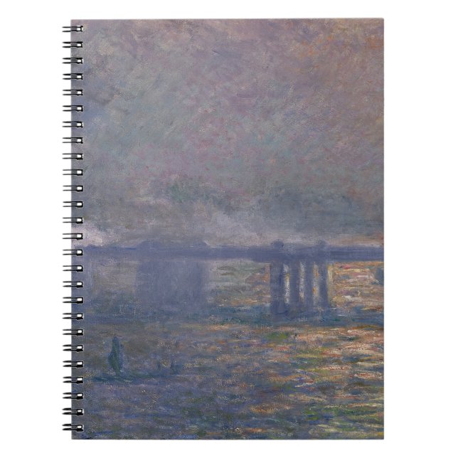 Misty River Bridge Impressionist Spiral Notebook (Front)