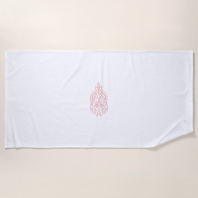 Misty Rose, Flush Mahogany, Decorative Design Beach Towel (Front)