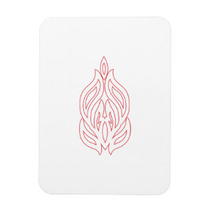 Misty Rose, Flush Mahogany, Decorative Design Magnet