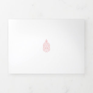 Misty Rose, Flush Mahogany, Decorative Design Tri-Fold Card
