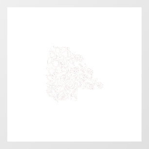 Misty Rose, Flush Mahogany, Decorative Design Window Cling