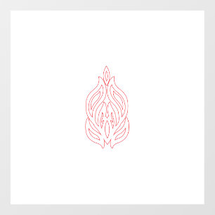 Misty Rose, Flush Mahogany, Decorative Design Window Cling