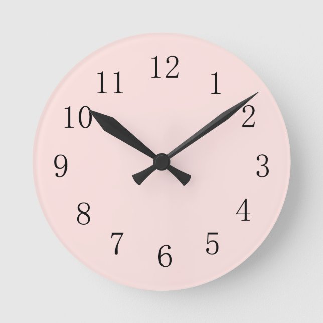 Misty Rose Pink Round (Medium) Wall Clock (Front)