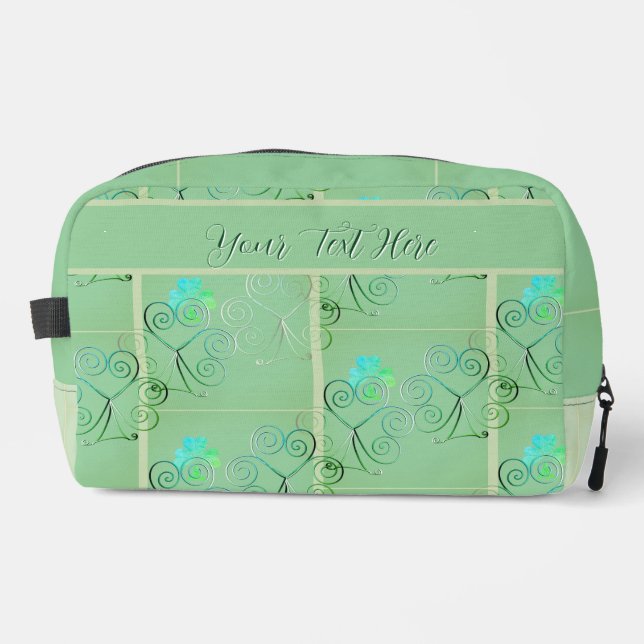 Misty Shamrocks Printed  Dopp Kit (Front)