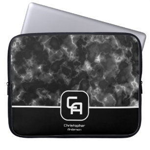 Misty Smoke Monogram Black White Laptop Sleeve