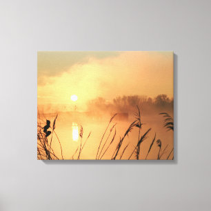 Misty Sunrise Canvas Wrap Print