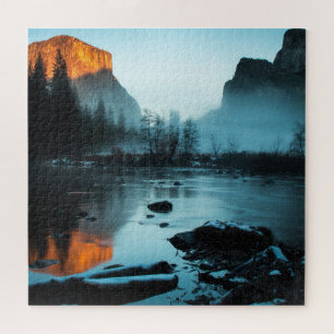 Misty Sunset in Yosemite Jigsaw Puzzle
