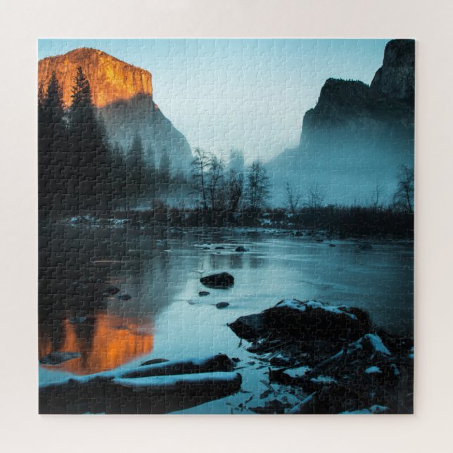 Misty Sunset in Yosemite Jigsaw Puzzle (Horizontal)