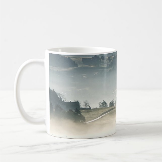 Misty Switzerland Countryside Landscape Coffee Mug (Left)
