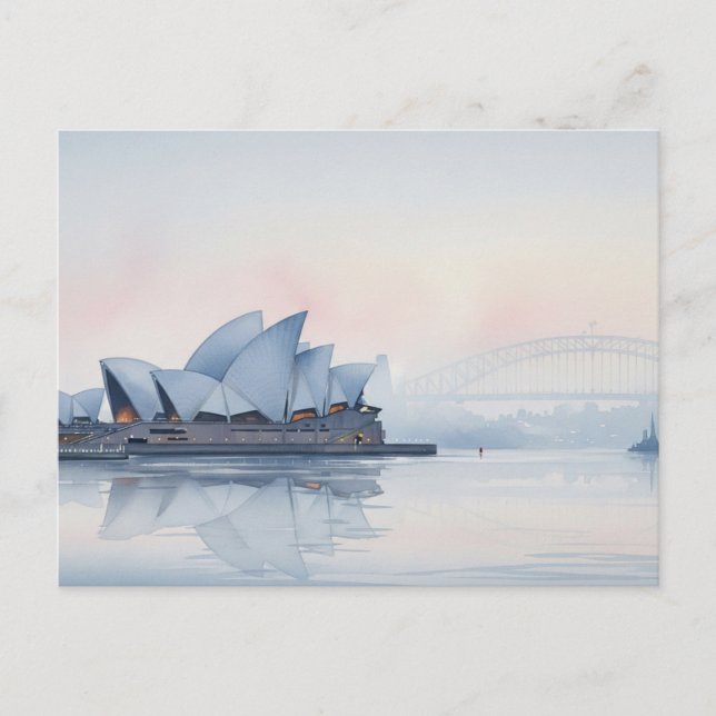Misty Sydney Opera House Australia Postcard (Front)