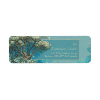 Misty Teal Enchanted Woodland Border