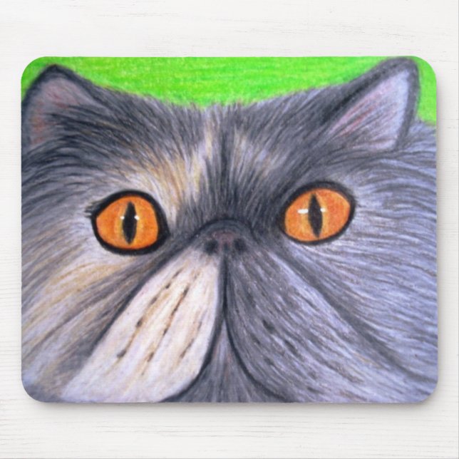 Misty the Grey Persian Cat Mousepad (Front)
