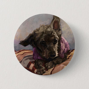 Misty the Poodle 2 Inch Round Button