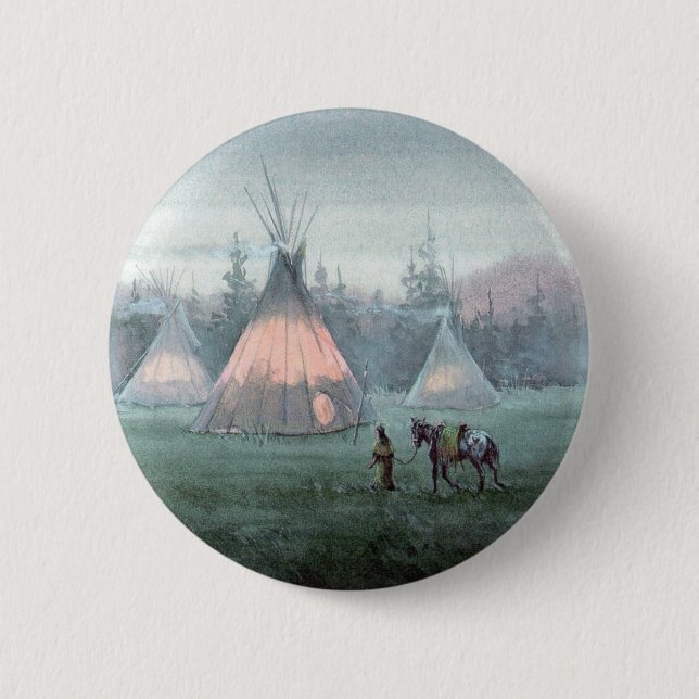 MISTY TIPI CAMP by SHARON SHARPE 2 Inch Round Button (Front)
