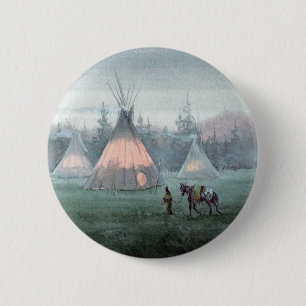 MISTY TIPI CAMP by SHARON SHARPE 2 Inch Round Button