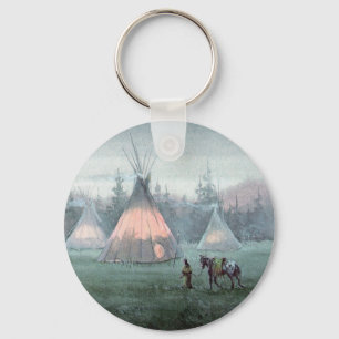 MISTY TIPI CAMP by SHARON SHARPE Keychain