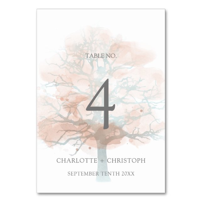 Misty tree table number (Front)