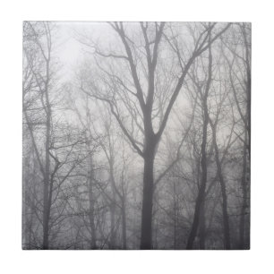 Misty Trees Grey Woodland Tile
