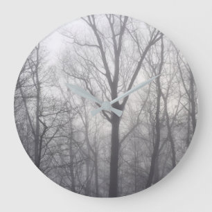 Misty Trees Large Clock