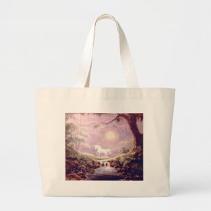 MISTY UNICORN by SHARON SHARPE Large Tote Bag