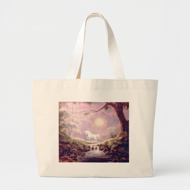 MISTY UNICORN by SHARON SHARPE Large Tote Bag (Front)