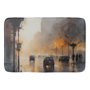 Misty Urban Evening Bath Mat