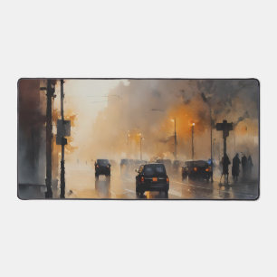 Misty Urban Evening Desk Mat