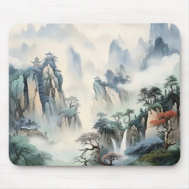 Misty Valley Mountains Mouse Pad (Front)