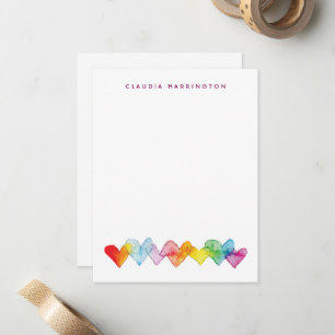 Misty Watercolor Hearts Personalized  Card