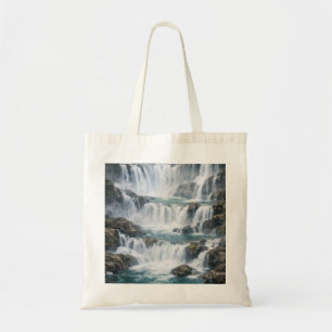 Misty Waterfall Landscape Tote Bag