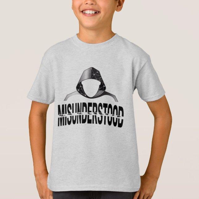 Misunderstood Glitch Hoodie Phantom T-Shirt (Front)